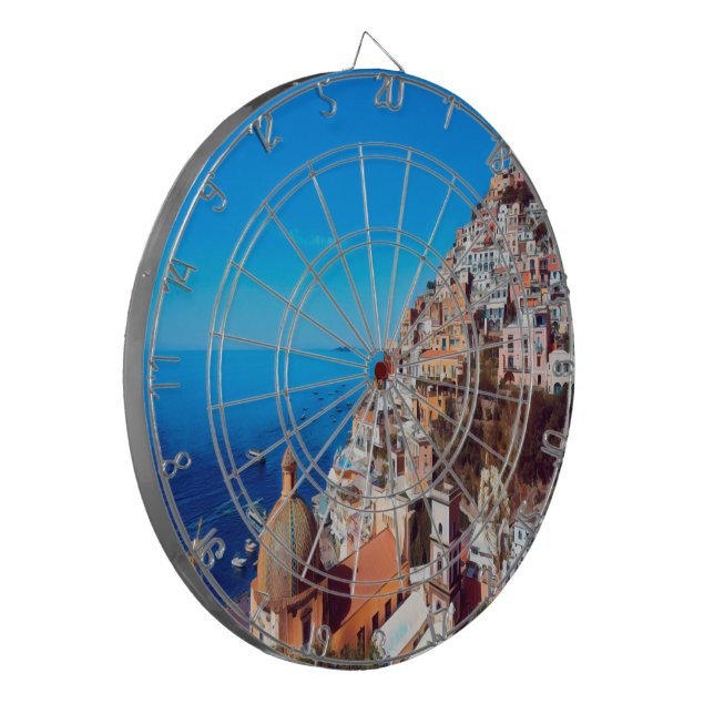 ldp POSITANO - Amalfi Coast - Panorama Dart Board (Front Left)