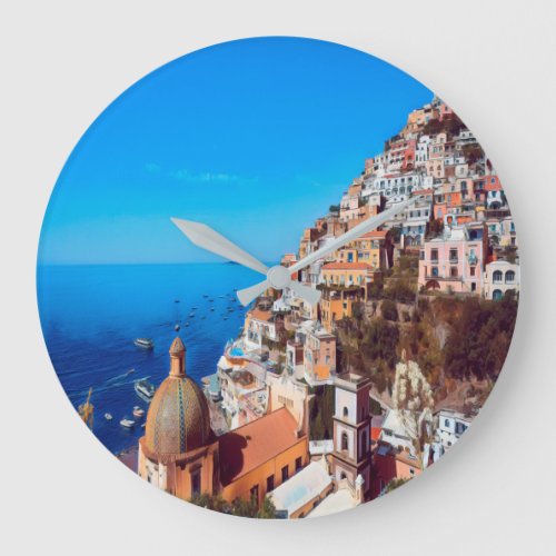 ldp POSITANO _ Amalfi Coast _ Panorama Large Clock