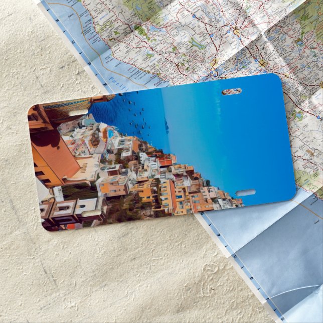 ldp POSITANO - Amalfi Coast - Panorama License Plate (In Situ)