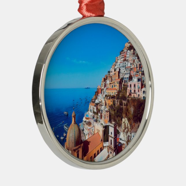 ldp POSITANO - Amalfi Coast - Panorama Metal Ornament (Right)