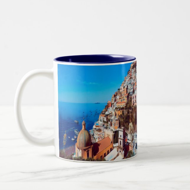 ldp POSITANO - Amalfi Coast - Panorama Two-Tone Coffee Mug (Left)