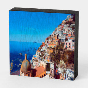 ldp POSITANO - Amalfi Coast - Panorama Wooden Box Sign