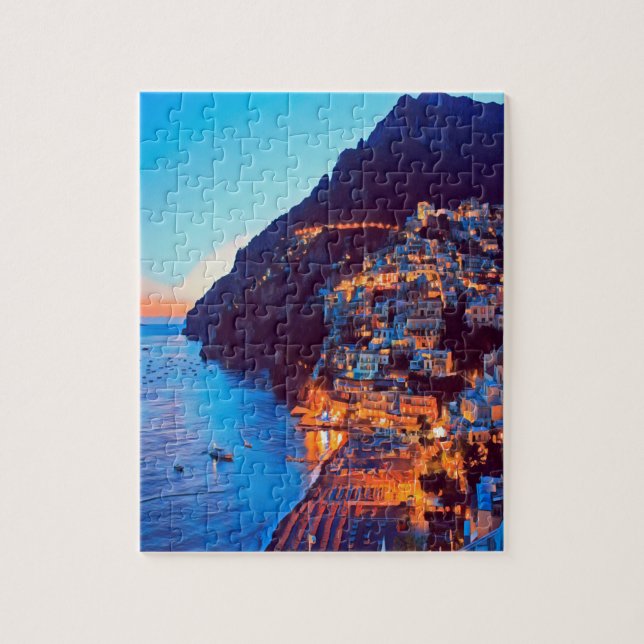 ldp POSITANO Amalfi Coast - sunset taken by Hotel Jigsaw Puzzle (Vertical)