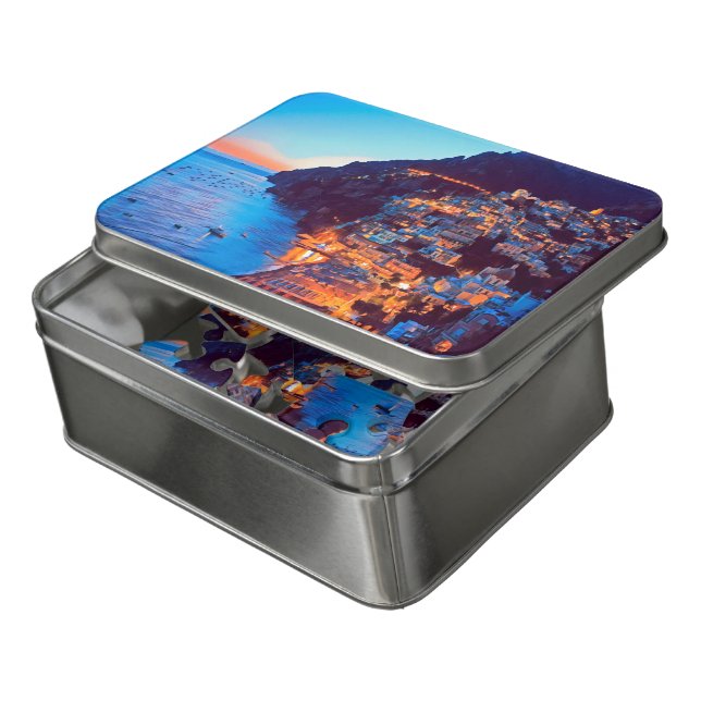 ldp POSITANO Amalfi Coast - sunset taken by Hotel Jigsaw Puzzle (Lid Open)