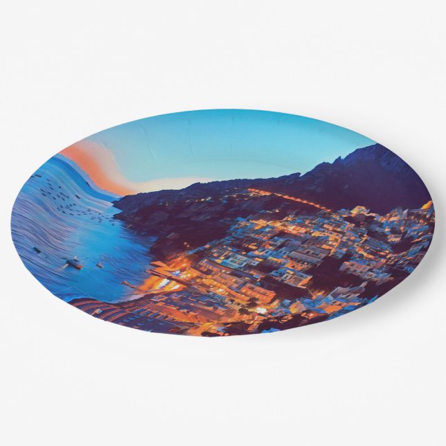 ldp POSITANO Amalfi Coast - sunset taken by Hotel Paper Plates (Angled)