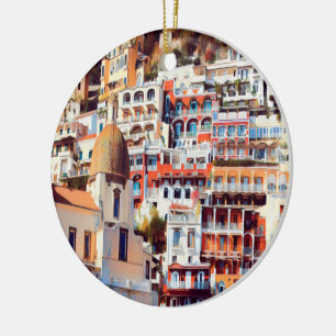 ldp POSITANO - town - church Santa Maria Assunta - Ceramic Ornament