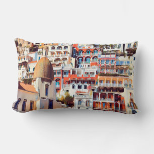 ldp POSITANO - town - church Santa Maria Assunta - Lumbar Pillow