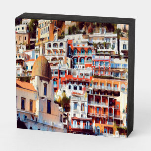 ldp POSITANO - town - church Santa Maria Assunta - Wooden Box Sign