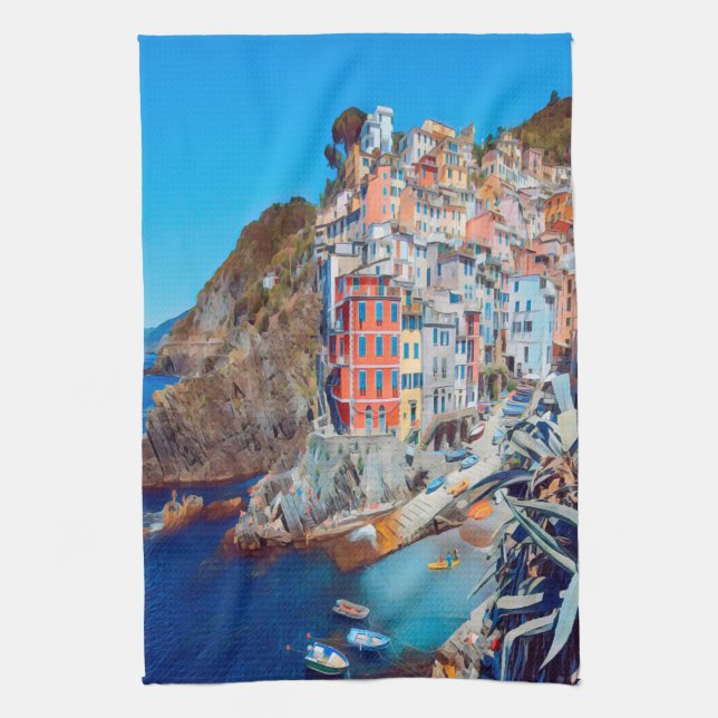 ldp RIOMAGGIORE - Cinque Terre - Kitchen Towel (Vertical)