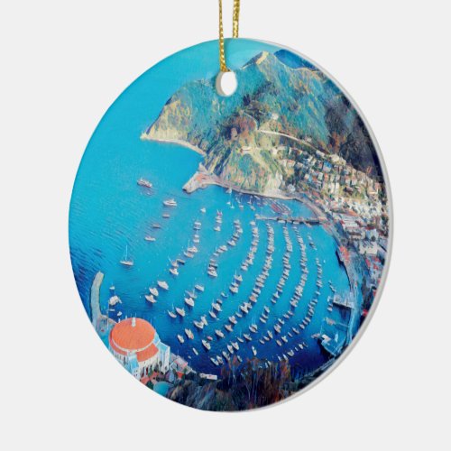 ldp SANTA CATALINA Island _ California _ harbor Ceramic Ornament