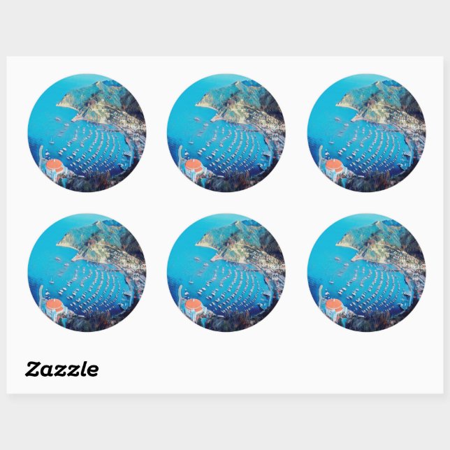 ldp SANTA CATALINA Island - California - harbor Classic Round Sticker (Sheet)