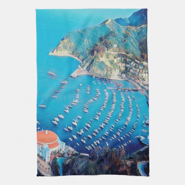 ldp SANTA CATALINA Island - California - harbor Kitchen Towel (Vertical)