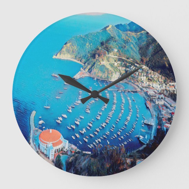 ldp SANTA CATALINA Island - California - harbor Large Clock (Front)