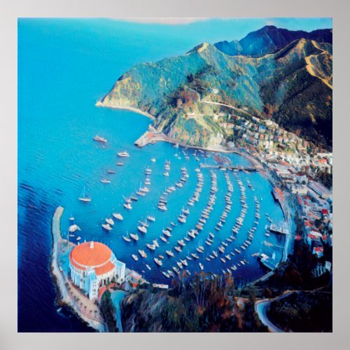 ldp SANTA CATALINA Island _ California _ harbor Poster