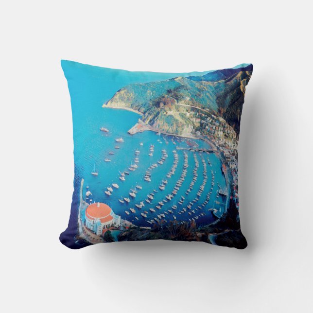 ldp SANTA CATALINA Island - California - harbor Throw Pillow (Front)