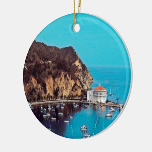 ldp SANTA CATALINA ISLAND _ harbour _ Ceramic Ornament