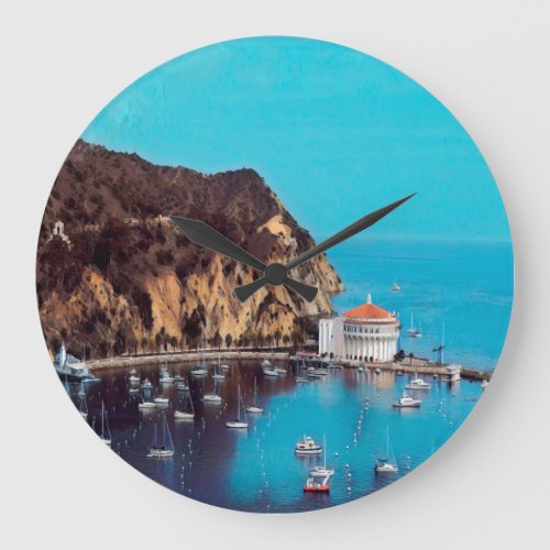 ldp SANTA CATALINA ISLAND _ harbour _ Large Clock