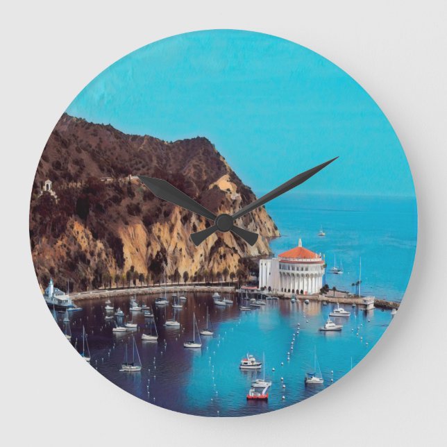 ldp SANTA CATALINA ISLAND - harbour - Large Clock (Front)