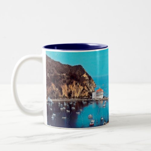ldp SANTA CATALINA ISLAND _ harbour _ Two_Tone Coffee Mug