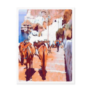 ldp SANTORINI - Donkey trail - Fira - Postcard