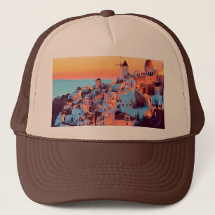 ldp SANTORINI - panorama - by nigth - Trucker Hat