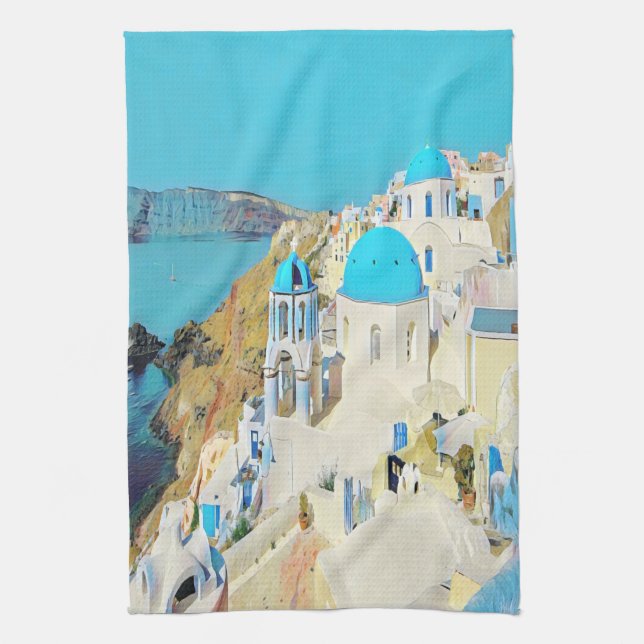 ldp SANTORINI - view - Kitchen Towel (Vertical)