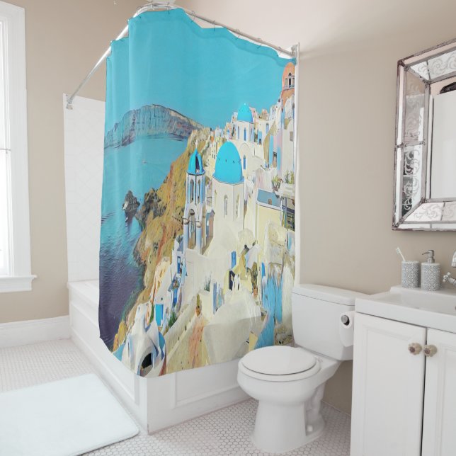 ldp SANTORINI - view - Shower Curtain (In Situ)