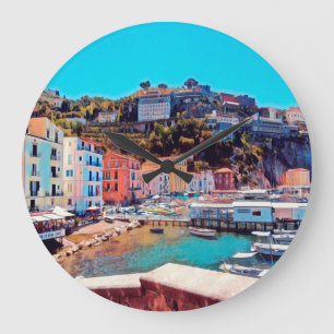 ldp SORRENTO - panorama - beach - Large Clock