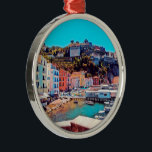 ldp SORRENTO - panorama - beach - Metal Ornament<br><div class="desc">Here you will find the souvenir of your vacation. This category contains fridge magnets of many locations. This image contains a representation of the following places: Europe - Italy - Campania - Sorrento - panorama - beach. Impress friends and family with unique souvenirs from the big trip! Try us!</div>