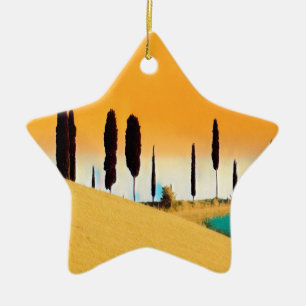 ldp TUSCANY - Tuscan countryside with trees - Ceramic Ornament