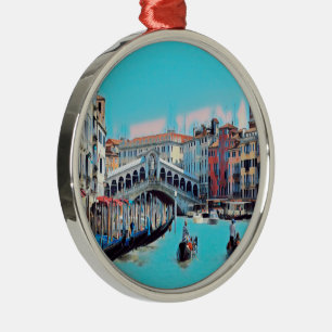 ldp VENICE - gondolas - rialto - Metal Ornament