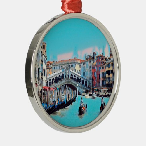 ldp VENICE _ gondolas _ rialto _ Metal Ornament