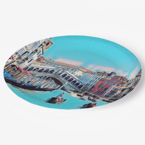 ldp VENICE _ gondolas _ rialto _ Paper Plates