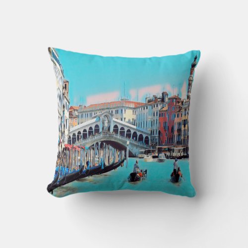 ldp VENICE _ gondolas _ rialto _ Throw Pillow