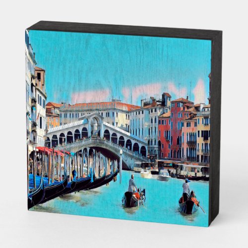 ldp VENICE _ gondolas _ rialto _ Wooden Box Sign