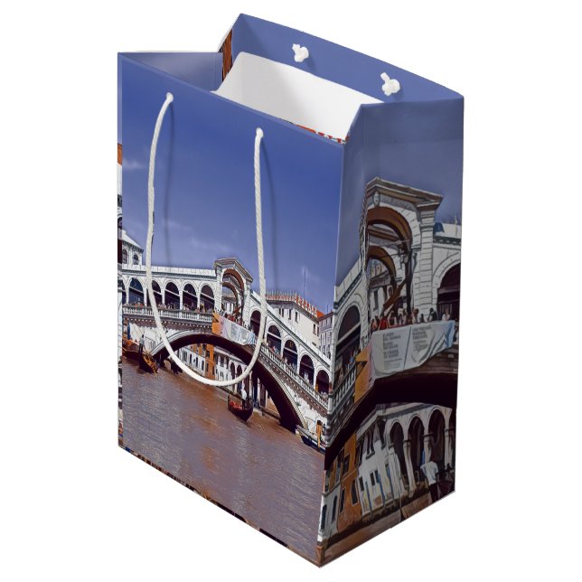 ldp Venice - RIALTO BRIDGE - Medium Gift Bag (Back Angled)