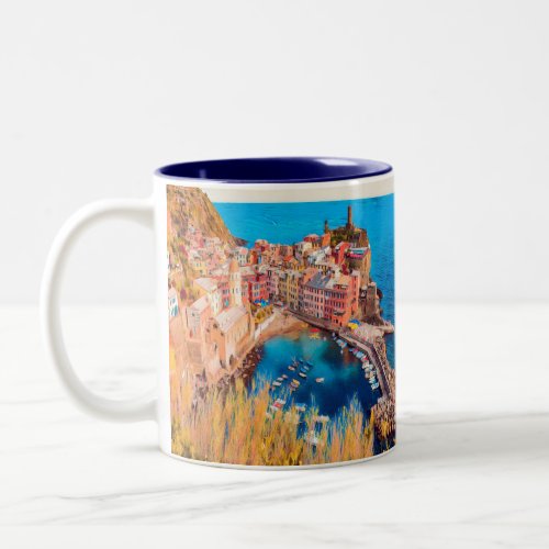 ldp VERNAZZA _ Cinque Terre _ Two_Tone Coffee Mug