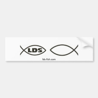 lds fish logo, right blank fish, lds-fish.com bumper sticker