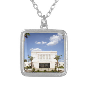 lds mesa arizona temple mormon picture silver plated necklace