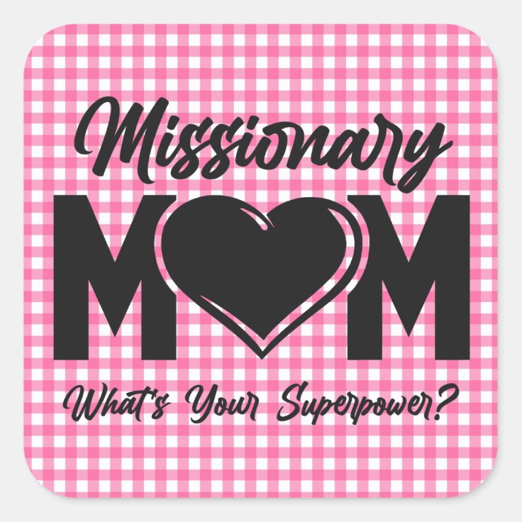 Lds Mormon Missionary Mom Pink Check Sticker Zazzle
