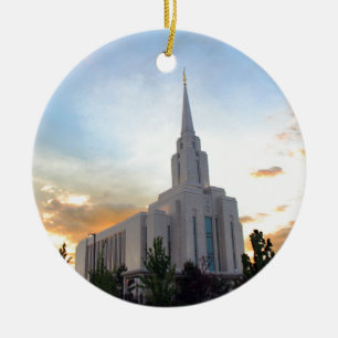 LDS mormon Oquirrh Mountain Utah temple Ceramic Ornament