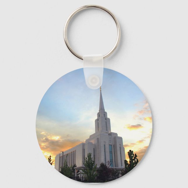 LDS mormon Oquirrh Mountain Utah temple Keychain (Front)