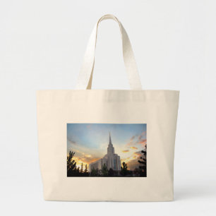 LDS mormon Oquirrh Mountain Utah temple Large Tote Bag