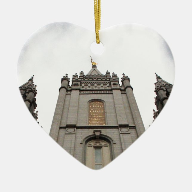 LDS Mormon Salt Lake City Temple photograph Ceramic Ornament (Front)
