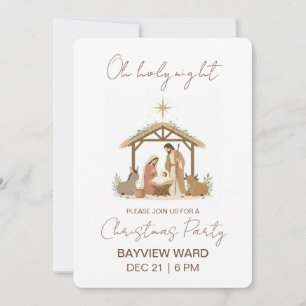 LDS Nativity Christmas Party Invitation