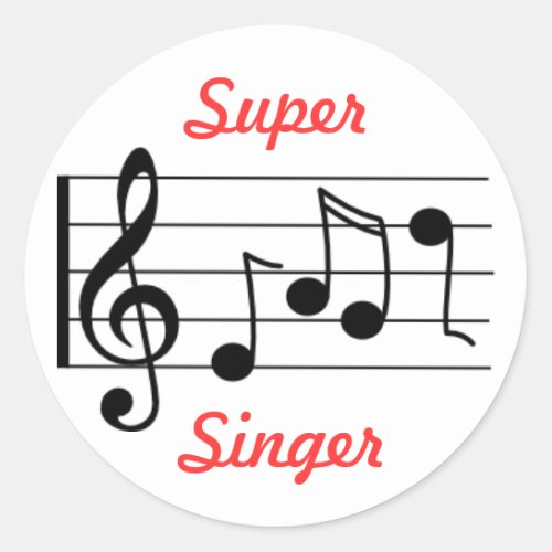 LDS Primary Music Sticker _ Super Singer