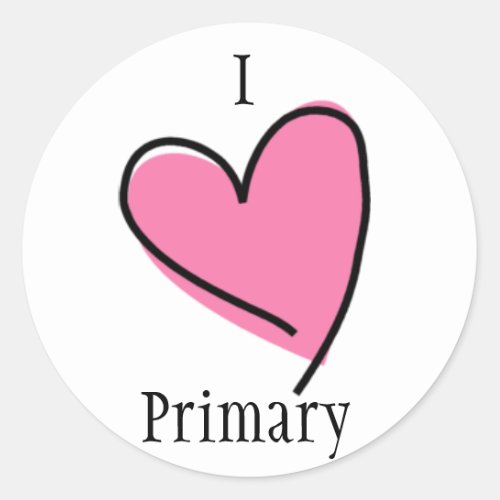 LDS Primary Stickers _ I Heart Primary pink