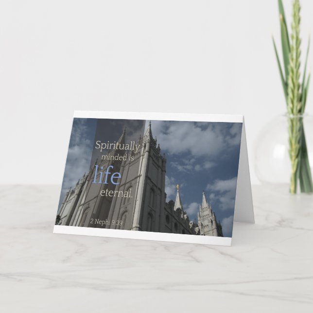 LDS Quotes "Spiritually Minded is Life Eternal" Card (Front)