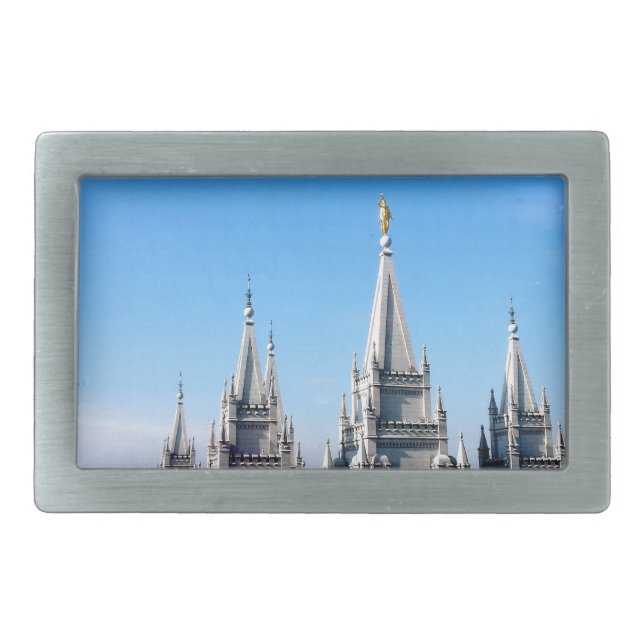 lds salt lake city temple angel moroni belt buckle (Front)