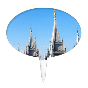 lds salt lake city temple angel moroni cake topper